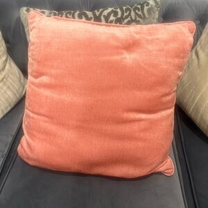 Elegant coral Velvet Throw Pillow